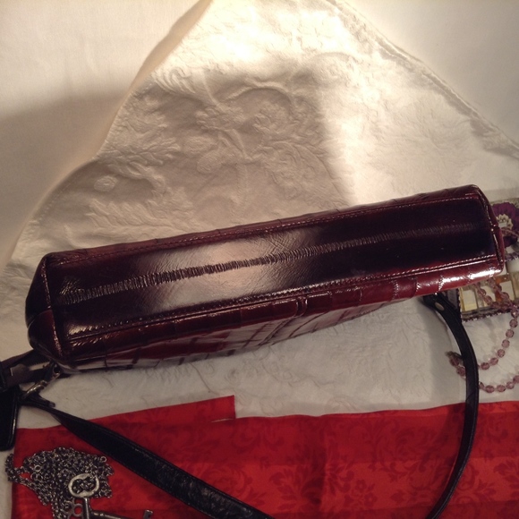 Lee Sands Eel skin clutch detachable strap Brown - Picture 4 of 8